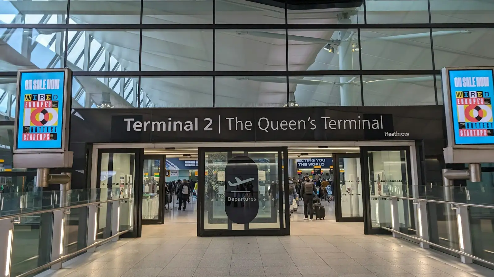 The entrance to Heathrow Terminal 2, the Queen's Terminal