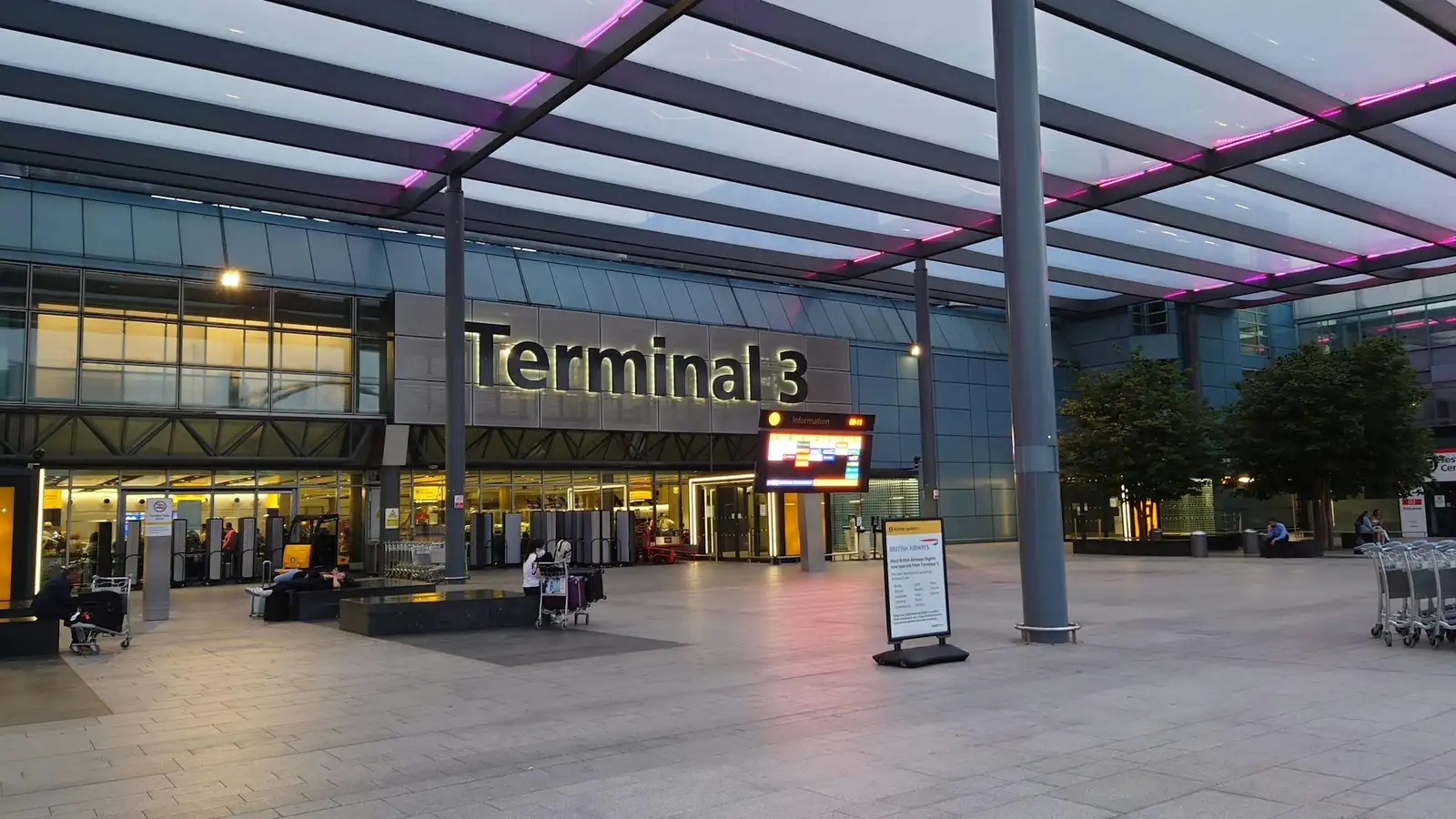 The entrance to Heathrow Terminal 3